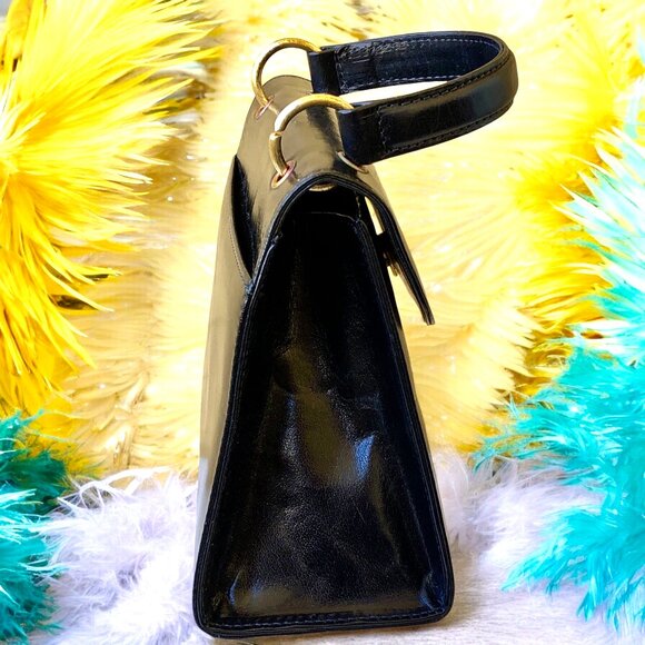 Albert Nipon Vintage 80's Purse Top Handle Structured Box Handbag - Picture 5 of 12